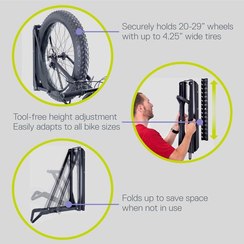 Pivot Bike Storage Rack Black by Delta Cycle - Bike Rack Garage Wall Mount Swivels to Save Space - No Heavy Lifting Required Vertical Bike Rack - Indoor Bike Storage Wall Hanger Holds Up to 100 lbs