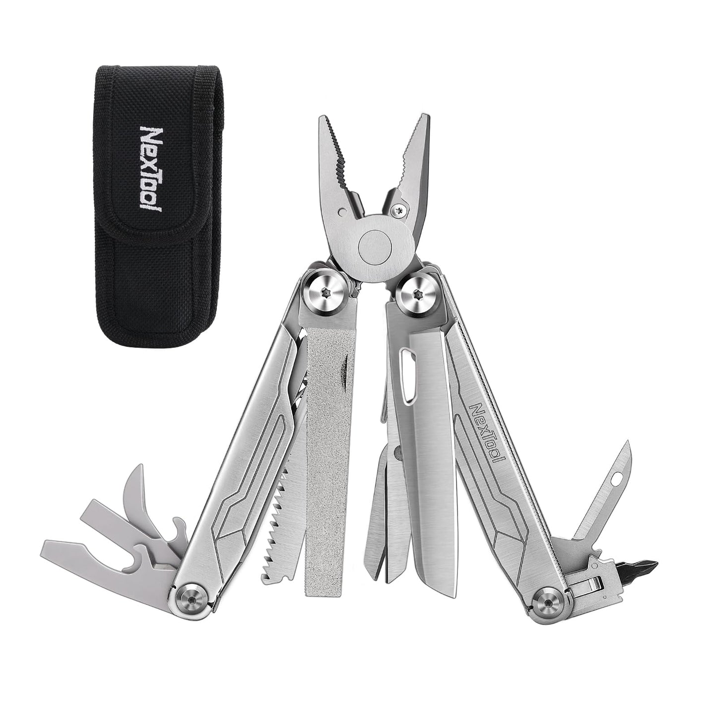 NexTool Multitool, 19 in 1 Multitool Pliers, Stainless Steel Multi Tool with Safety Locking, Foldable Multitools with Scissors, Can Opener, Screwdrivers, Saw for Camping Survival Hiking, Gifts for Men