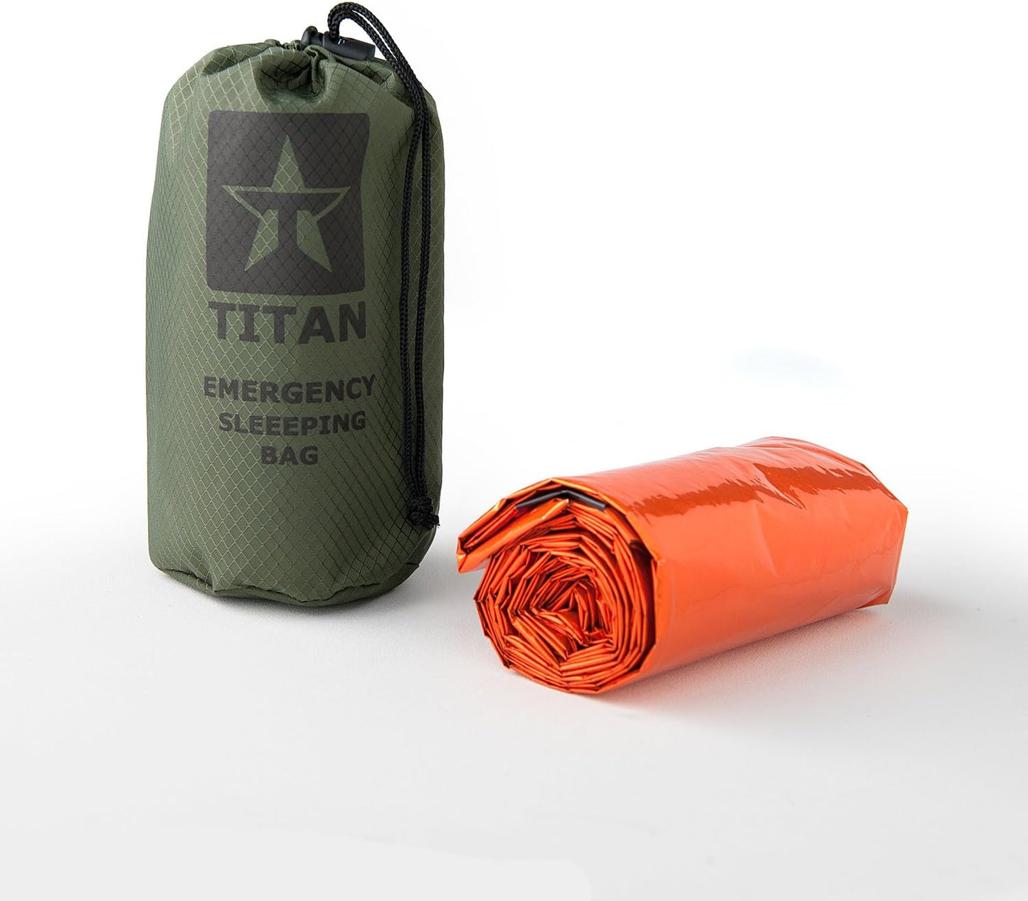 TITANSurvival Emergency Sleeping Bags for Survival 36” x 78” - 90% Heat Retention, 41% Thicker & Waterproof - Durable Survival Sleeping Bag for Cold Weather Camping - Thermal Sleeping Bag Outdoor Use