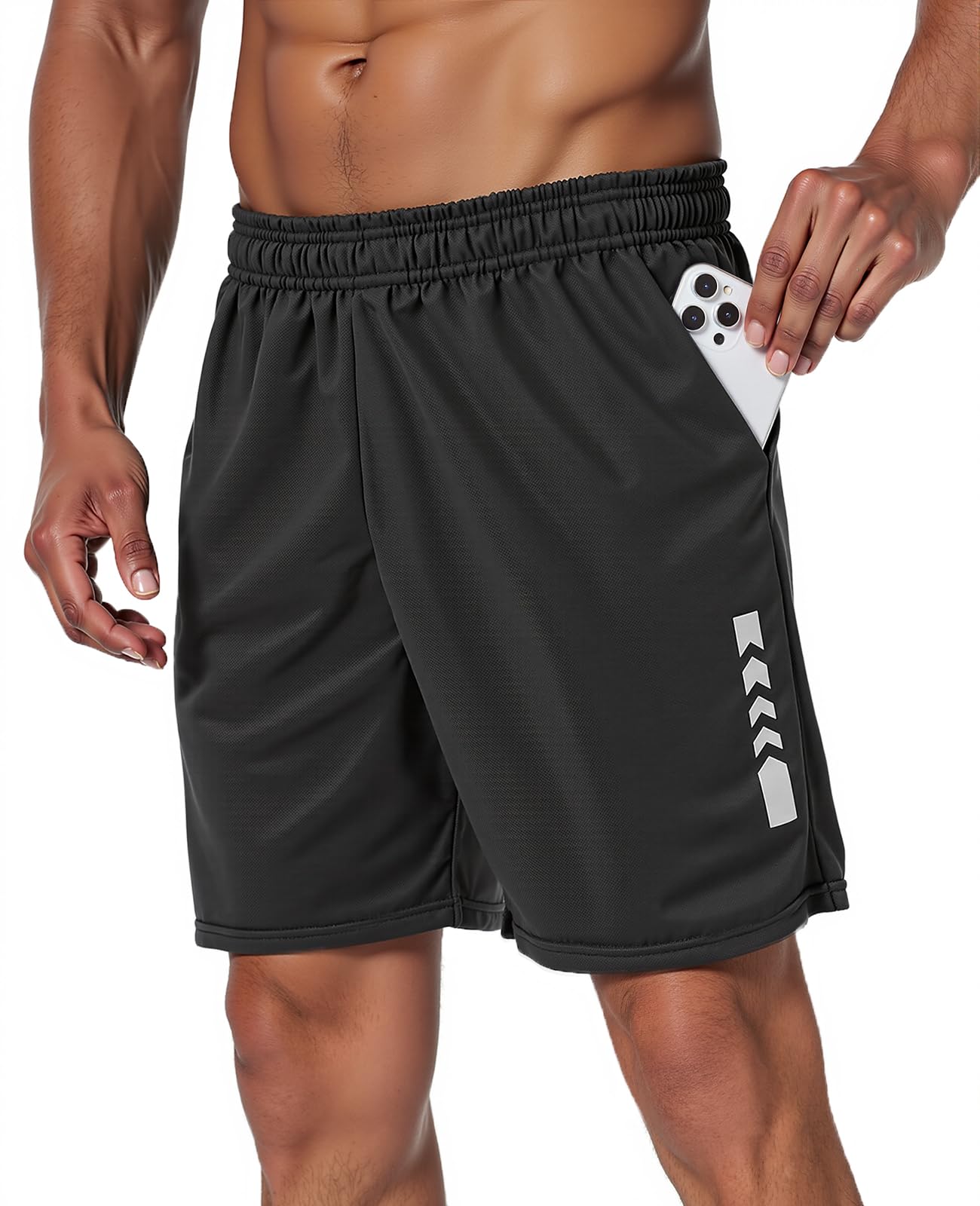 persimar Men’s Gym Shorts Athletic Running Workout Basketball Casual Sport Short for Men Quick Dry with 2 Pockets