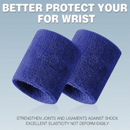 BEACE Sweatbands Sports Wristband for Men & Women - Moisture Wicking Athletic Cotton Terry Cloth Sweatband for Tennis, Basketball, Running, Gym, Working Out