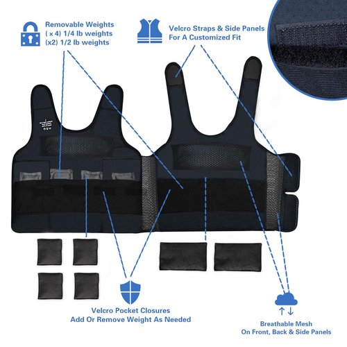 Weight Vest for Kids Black (Black, Large)