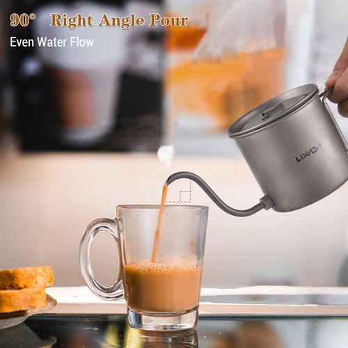 Lixada Titanium Camping Kettle - Coffee Pot with Removable Spout