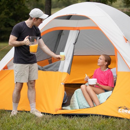 CORE Family Camping Tent - 3-9 Person Dome Tents with Gear Loft for Hiking & Backpacking