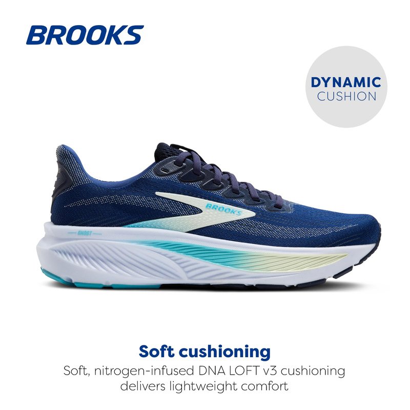Brooks Women’s Ghost 17 Neutral Running Shoe - Navy/Green/Turquoise - 9 Medium