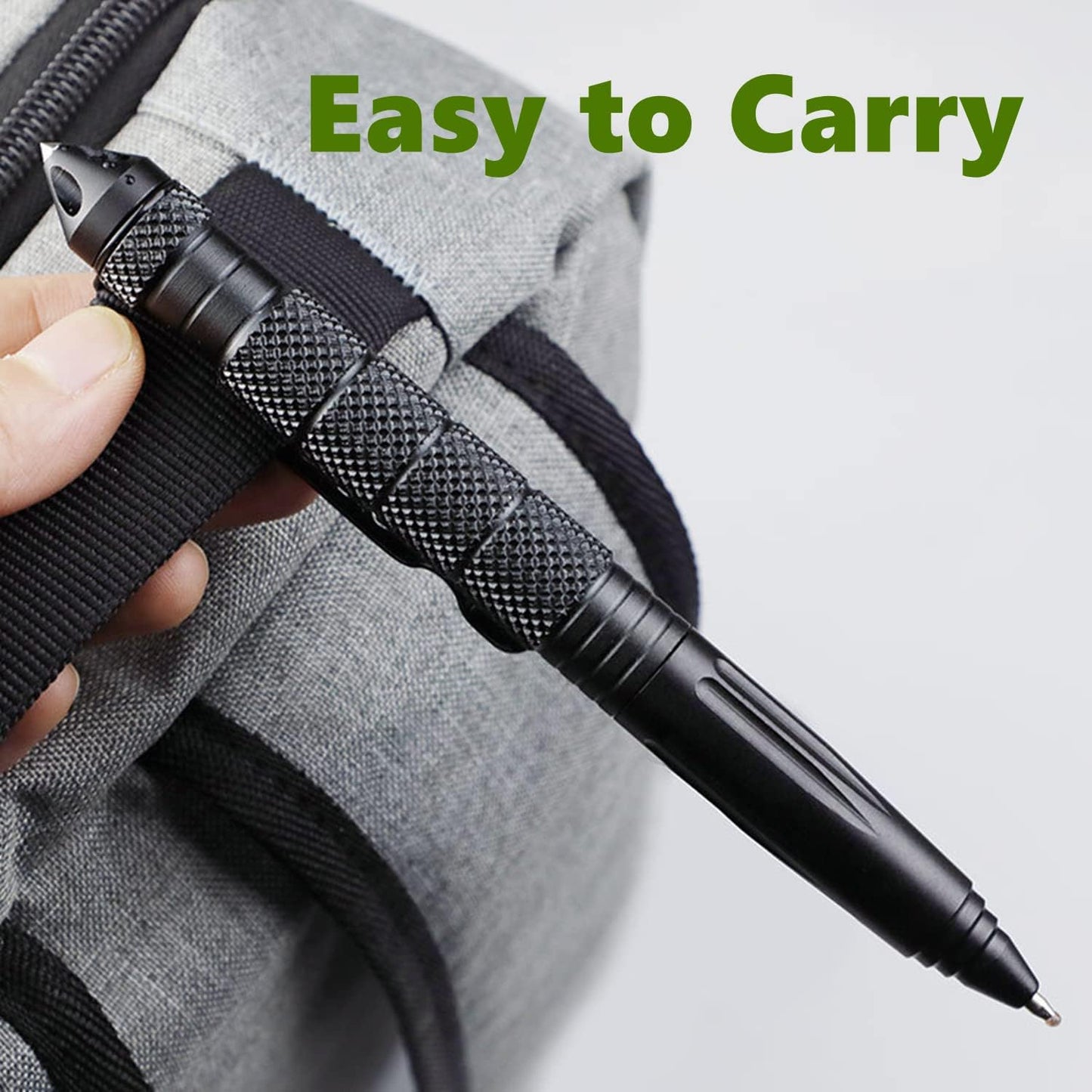 Tungsten Steel Military Tactical Pen - 2 Pack Emergency Self Defense with 8 Black Ballpoint Refills for Writing, Professional Glass Breaker Pen, Multitool for Father's Day