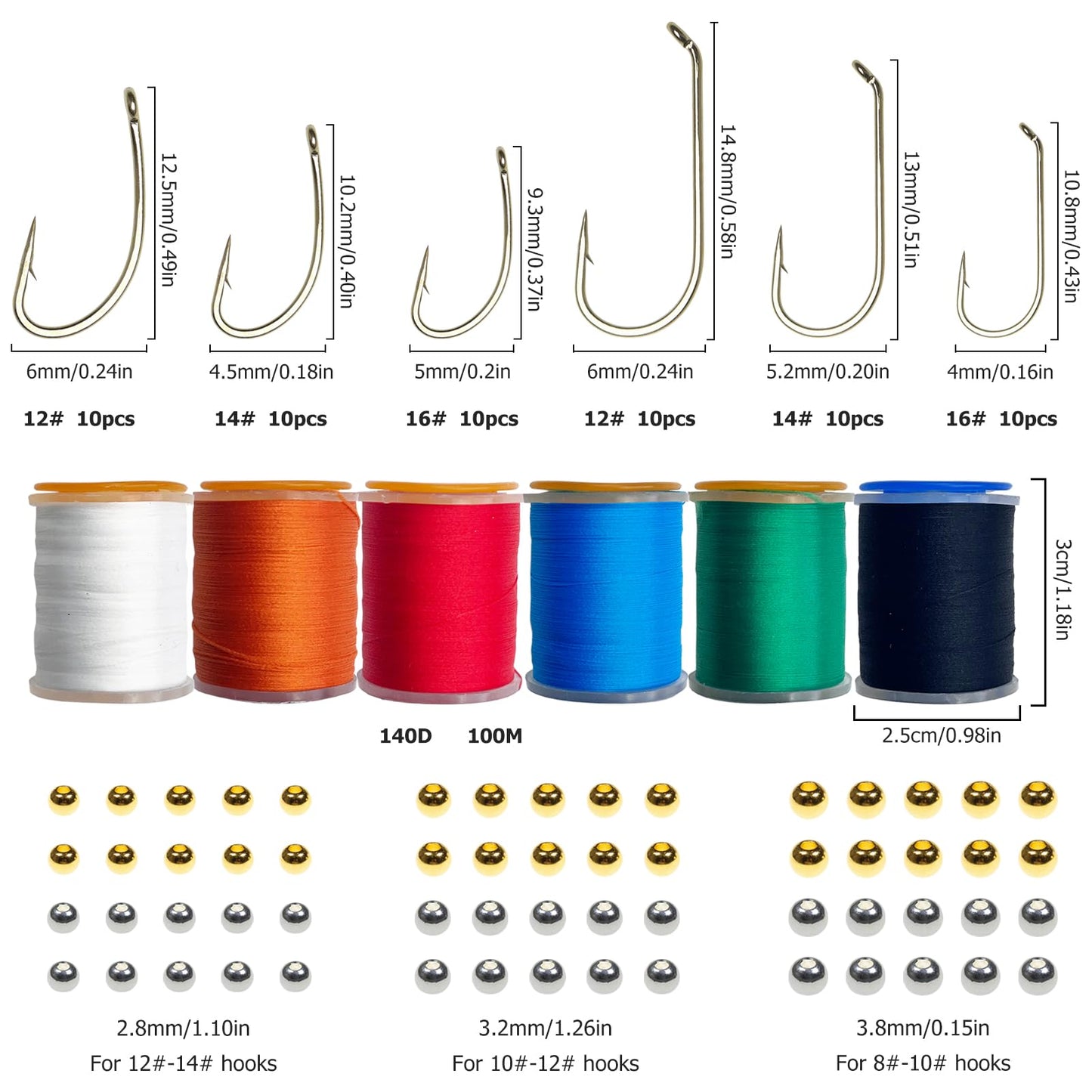 FREE FISHER 145Pcs Fly Tying Material Kit Flashabou Dubbing Threads Copper Beads Silicone Rubber Legs Hooks Fly Tying Tools Kit