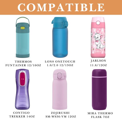 Linkidea Plush Water Bottle Carrier Compatible with Thermos FUNTAINER Steel/Tritan 12oz/16oz, Warm Bear Waterbottle Sling Bag Holder with Shoulder Strap