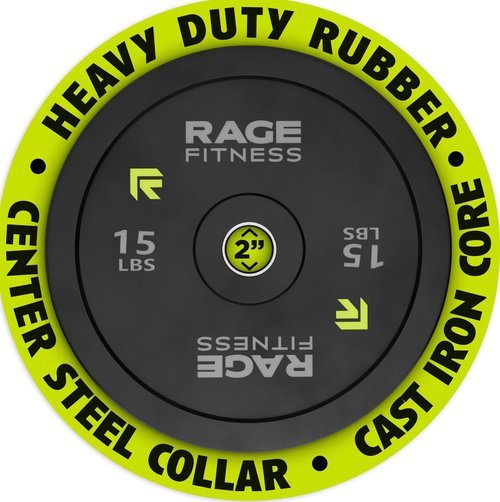 Olympic Bumper Plates, Rubber Formula With Steel Insert (10lb, 15lb, 25lb, 35lb, 45lb - SOLD INDIVIDUALLY), Olympic Weight Plates for Strength Training, Bench Press, Squats, Powerlifting