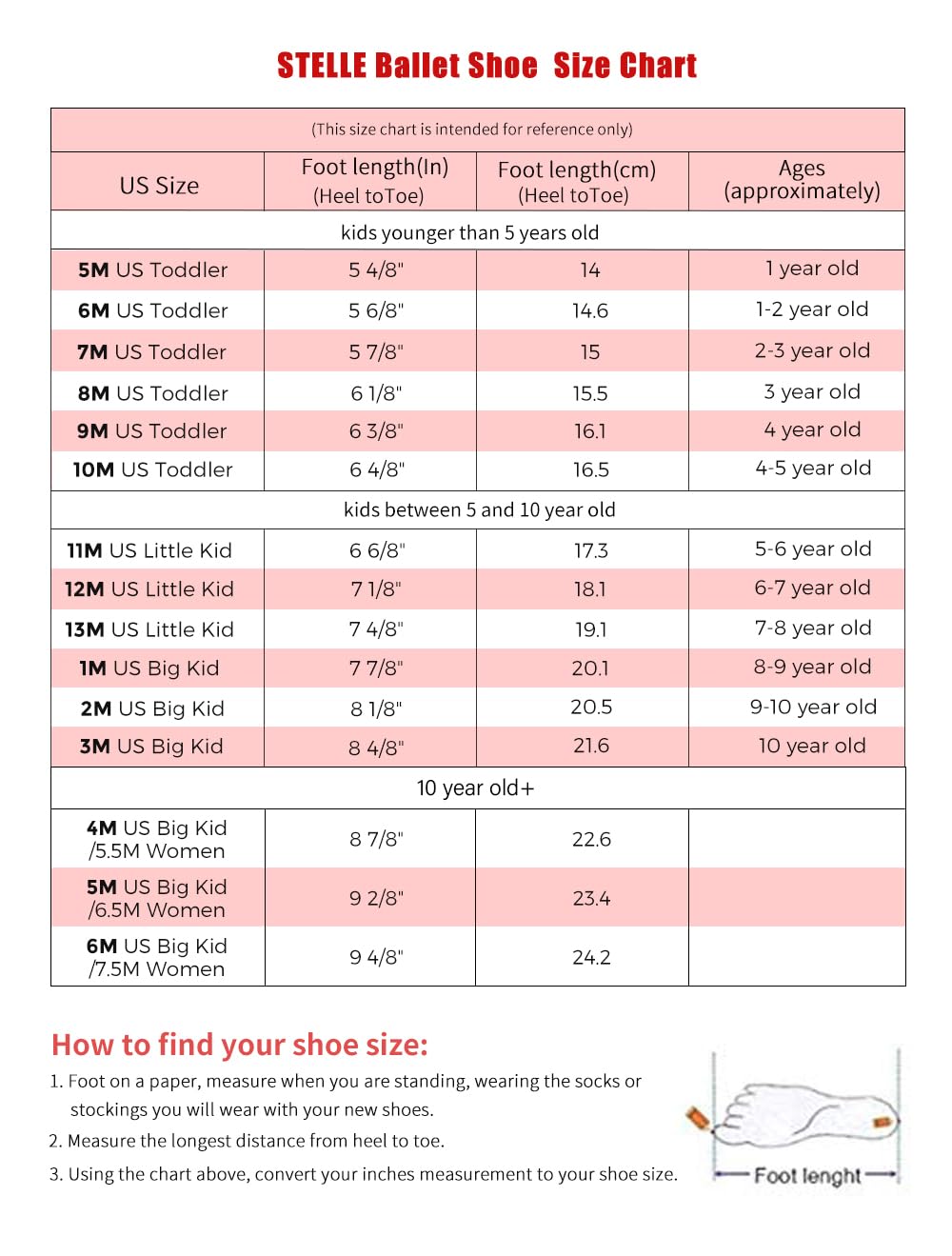 Stelle Ballet Shoes for Girls Toddler Ballet Slippers Soft Leather Boys Dance Shoes for Toddler/Little Kid/Big Kid(Pink, 4MB)