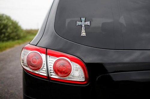 Elektroplate Christian Cross (Tapered) Reflective Domed Decal (3.25" x 2.5") Premium Automotive-Grade 3D All Weather Vinyl Sticker for Car, Water Bottle, Laptop, Phone & More | Made in The USA