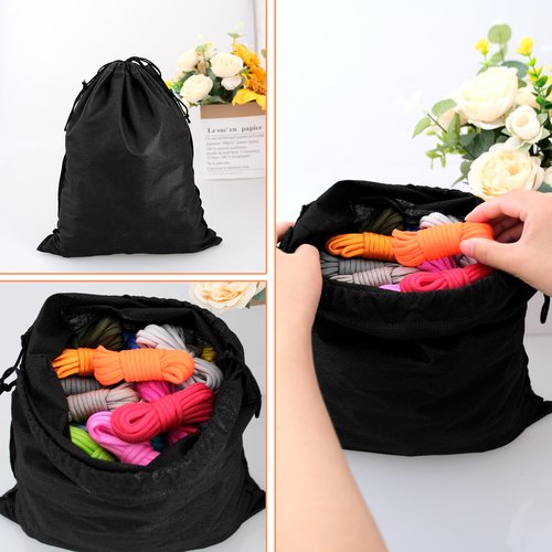 CONEHOY 85 Pcs Paracord 550 Combo Kit 10 Feet Tent Rope Multifunction Parachute Paracord Bracelet Making Kit Outdoor Survival Rope with Drawstring Bag for Making Lanyard Dog Collar Great Gift
