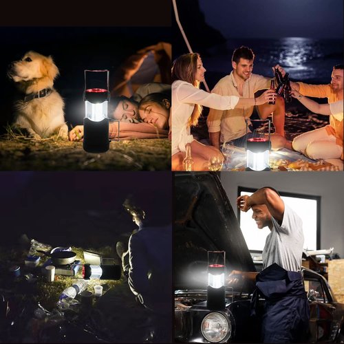 Lunabode LED Battery Powered Camping Lantern - Portable COB Hanging Lamp Lights | Waterproof Collapsible Lantern Flashlight for Tent Lights, Power Outages, Hurricane Emergency, Hiking