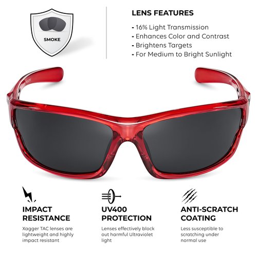 Xagger Polarized Wrap Around Sport Sunglasses for Men Women TR90 Frame Driving Running Fishing