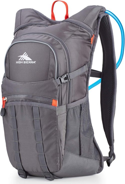 High Sierra HydraHike Hydration Backpack, Lightweight Running Backpack, Cycling, Hiking, for Men, Women & Kids, Mercury/Redline, 4L