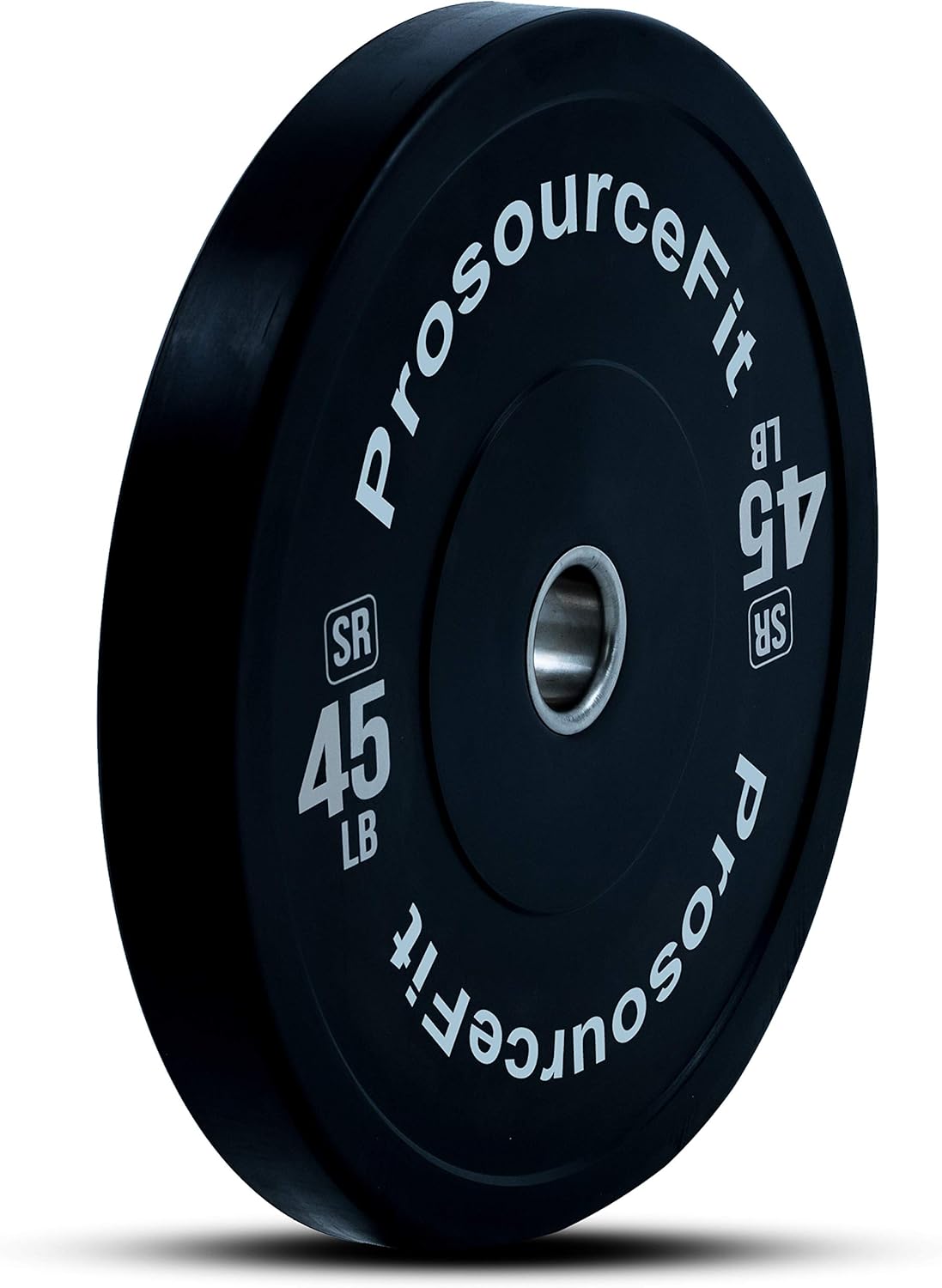 ProsourceFit Solid Rubber Bumper Plates (Sold Individually) with Steel Insert, 25lb, Power Lifting, Strength Training