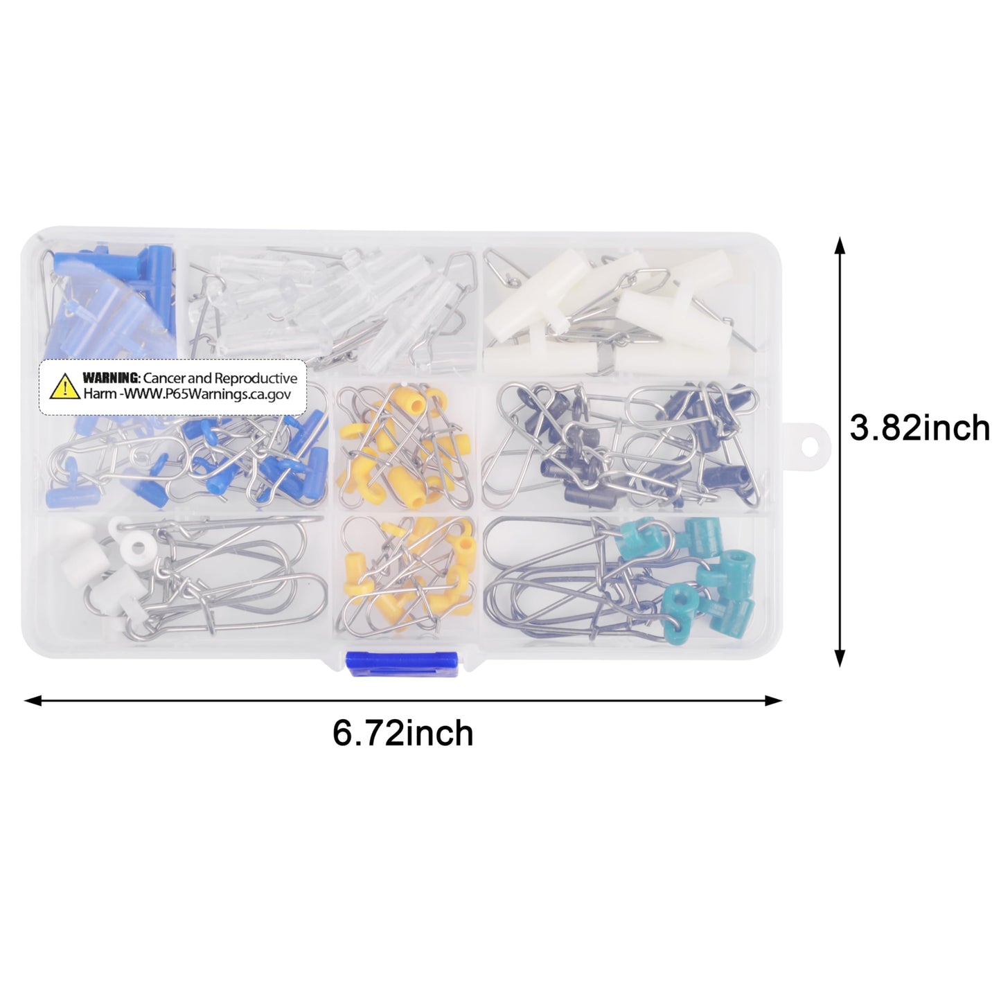 Fishing Line Sinker Slides, 70pcs Heavy Duty Sinker Slider with Stainless Steel Duo-Lock Snap Swivel Weights Connector for Catfishing Rig Tackle