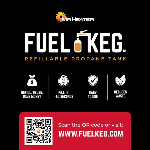 Mr. Heater Fuel Keg. - 1 lb. / 16 oz. Empty Refillable Propane Tank – DOT Certified
