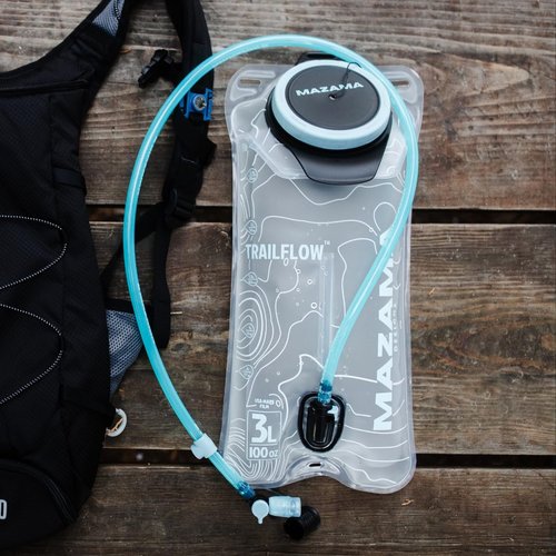 Trailflow-88EZ Hydration Bladder by Mazama Designs. Leakproof, Easy Clean and Fill Water Reservoir BPA Free, Fits Most Hydration Backpacks. Great for Running, Hiking, Camping, Cycling. (3L)