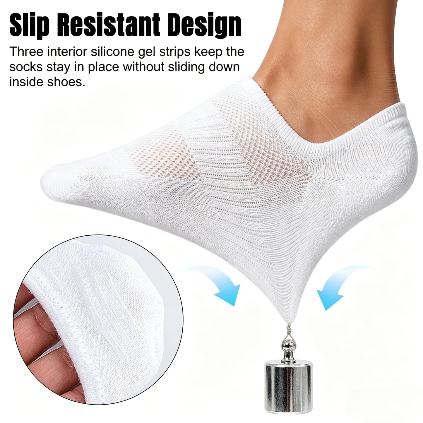 Horuru No Show Socks Womens for Canvas Sneakers,Invisible Athletic Low Cut Ankle Socks for Running Gym 6 Pairs