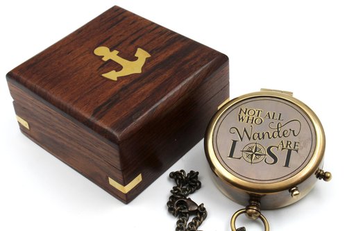 NOT All Engraved Personalized Antique Brass Compass – Son Birthday Gifts, Graduation Day Gifts, Confirmation Gifts, Baptism & Stocking Stuffer for Son