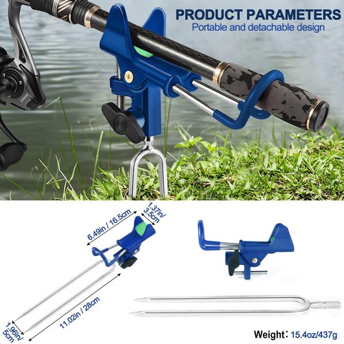 LBW Fishing Rod Holders for Bank - Fishing Pole Holders for Ground, Shore, Beach 360 Degree Adjustable Rod Holders 2 Pack