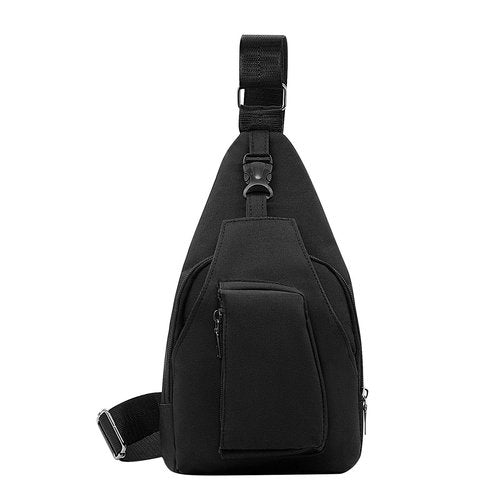 Long Keeper Sling Shoulder Bag - Women Men Casual Crossbody Chest Bag Lightweight Hiking Travel Running Daypack Bag (Black)