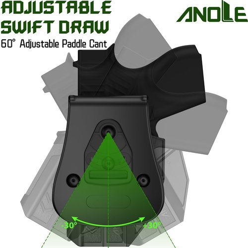 OWB Holster for Glock 43 43X 48, G43X MOS, G48 MOS, Adjustable Tightness Paddle Holster Optic Cut, Index Finger Release Right Hand, Black