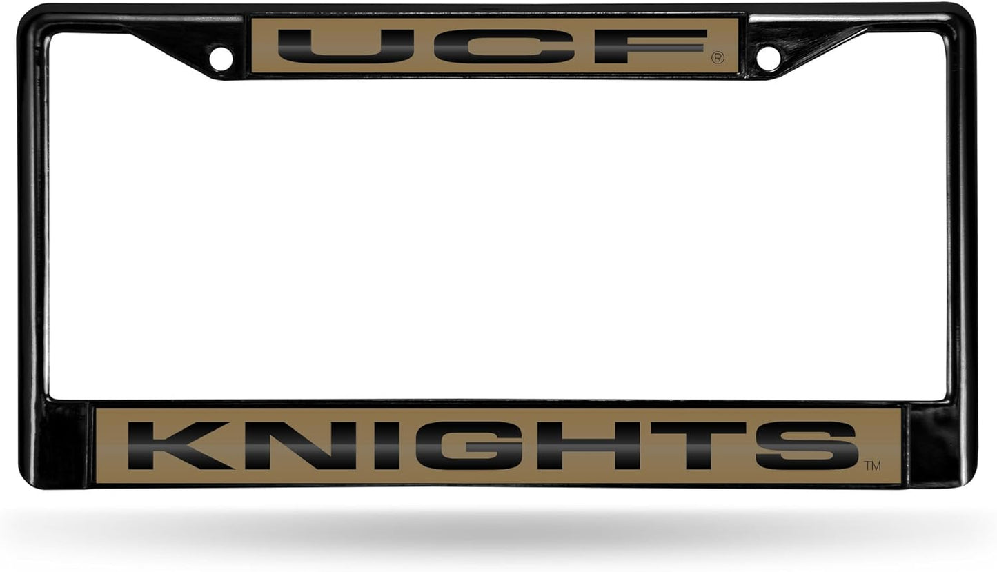 NCAA Black Laser Cut Chrome License Plate Frame for Car/Truck/SUV - 12x6" Auto Accessory