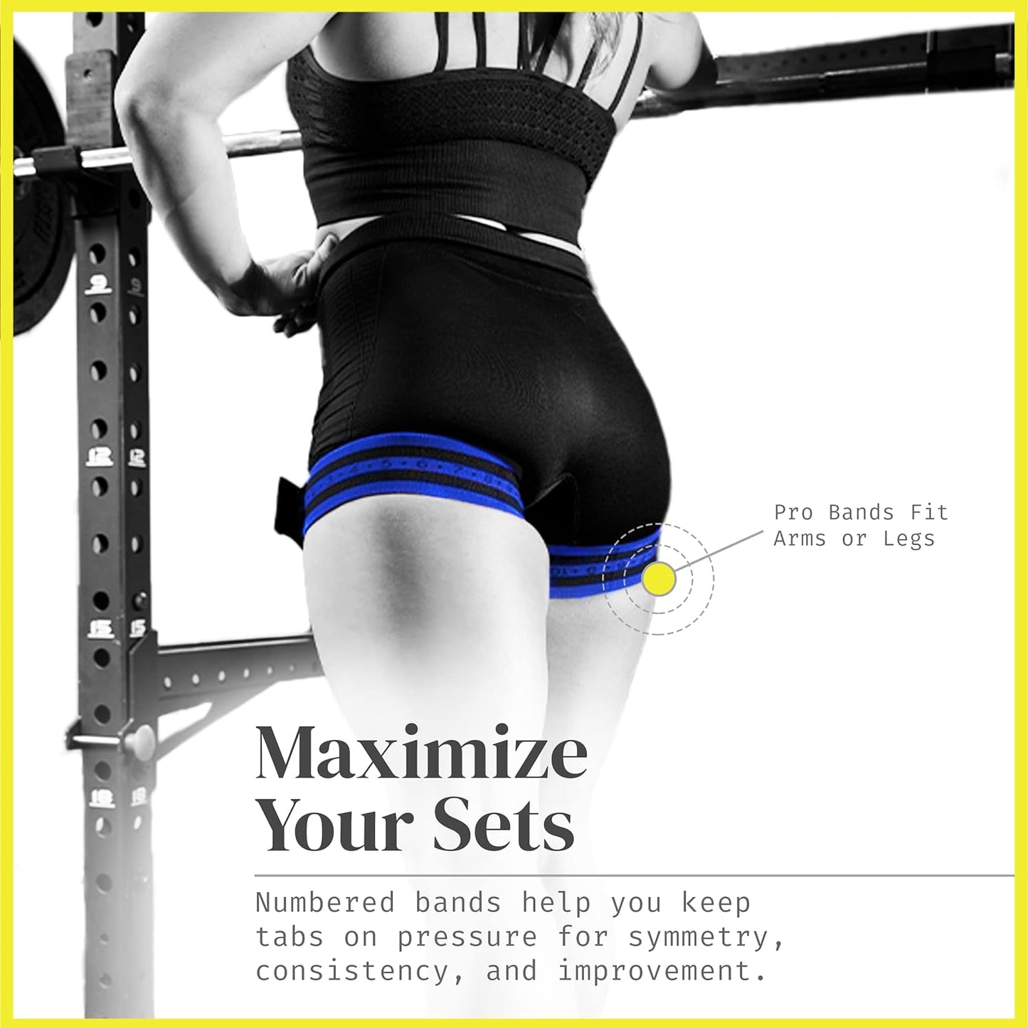 PRO Blood Flow Restriction Bands for Arms, Legs & Glutes Occlusion Training, Help Gain Muscle Without Heavy Weight Lifting, Quick-Release Strong Elastic Strap for Men & Women
