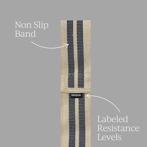 BREWE Resistance Bands Set for Women & Men, 3 Pack, Neutrals, Anti-Slip Fabric Bands for Booty, Legs & Thighs