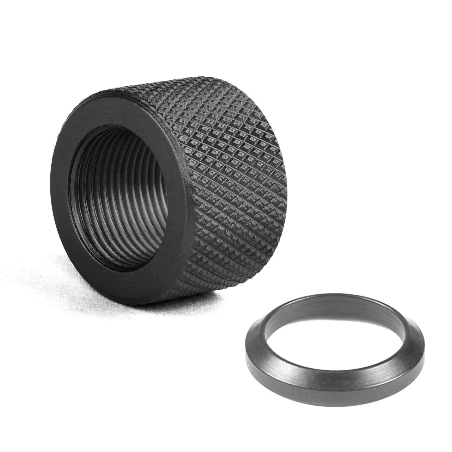 5/8 inch x24 Thread Protector Aluminum w/ 5/8 inch x24 Crush Washe (5/8x24-Black)