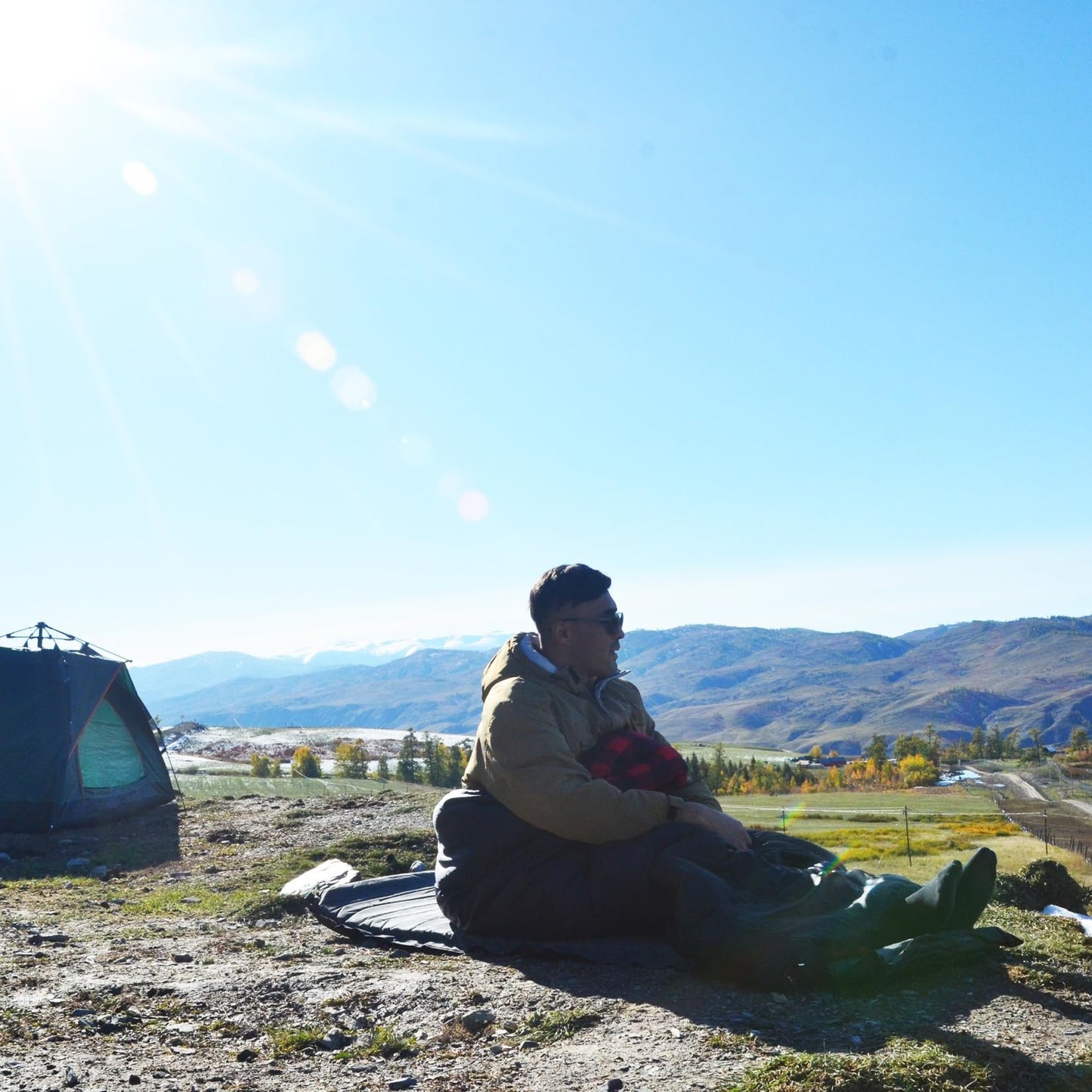 FORINBUY Flannel Sleeping Bag Cold Weather for Adults XL Camping Cotton Sleeping Bag 4 Season Big and Tall, Waterproof with Compression Sack