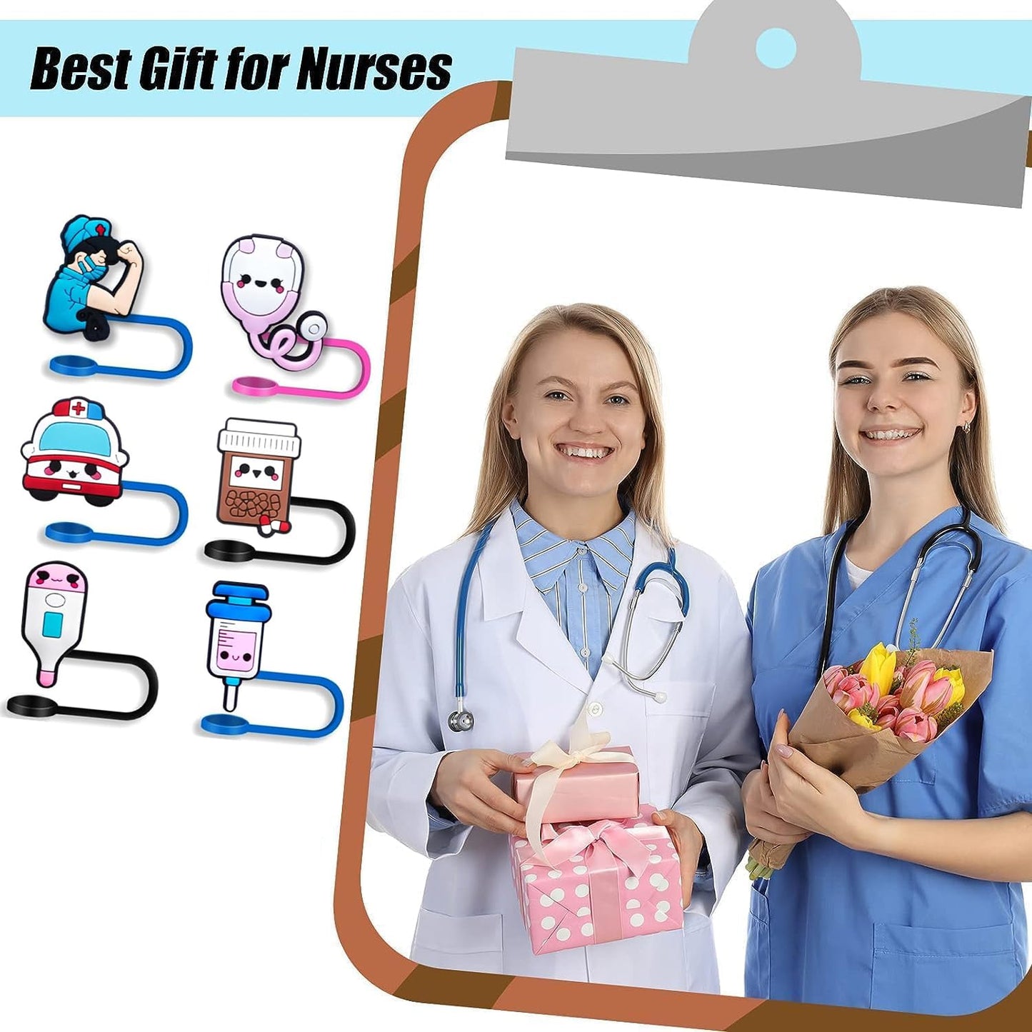 6 Pack Straw Covers Cap for Stanley Cup, Stanley Straw Caps Compatible with 40 oz Stanley Tumbler, Reusable Silicone Dust-Proof Straw Tips for Stanley Jug Drinking Straws Plug