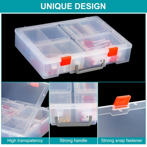 PATIKIL 1600+ Baseball Card Storage Box, 1 Set Clear Sports Cards Holder Organizer, Plastic Display Case Container for Baseball Basketball Football