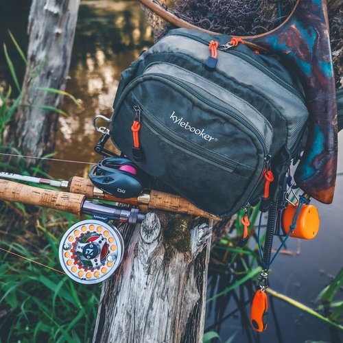 Kylebooker Fly Fishing Chest Pack Tackle Storage Hip Bag River Fishing Waist Pouch (Army Green)