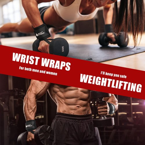 SKDK Wrist Wraps- Wrist Straps for Weightlifting with Thumb Loop,12" 18" 21" Professional Wrist Straps for Wrist Support,Powerlifting,Strength Training,Bodybuilding,Men & Women(Pair)