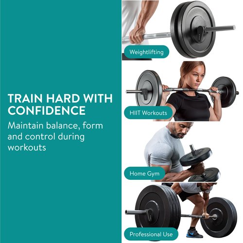 Navaris Barbell Clamps 25mm - Weight Bar Gym Clips - Perfect for Weightlifting & Home Gym Use - Set of 2 with Fast Release and Secure Lock Feature