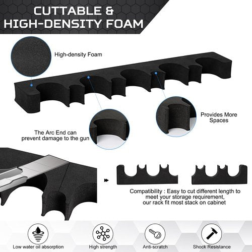 OCQOTAT Gun Rack for Gun Storage, Gun Safe Accessory for Shotguns, Gun Holder in Gun Cabinet, Shotgun Rest, Foam Material with Magnetic Strip and Hook Strip, Gifts for Hunters