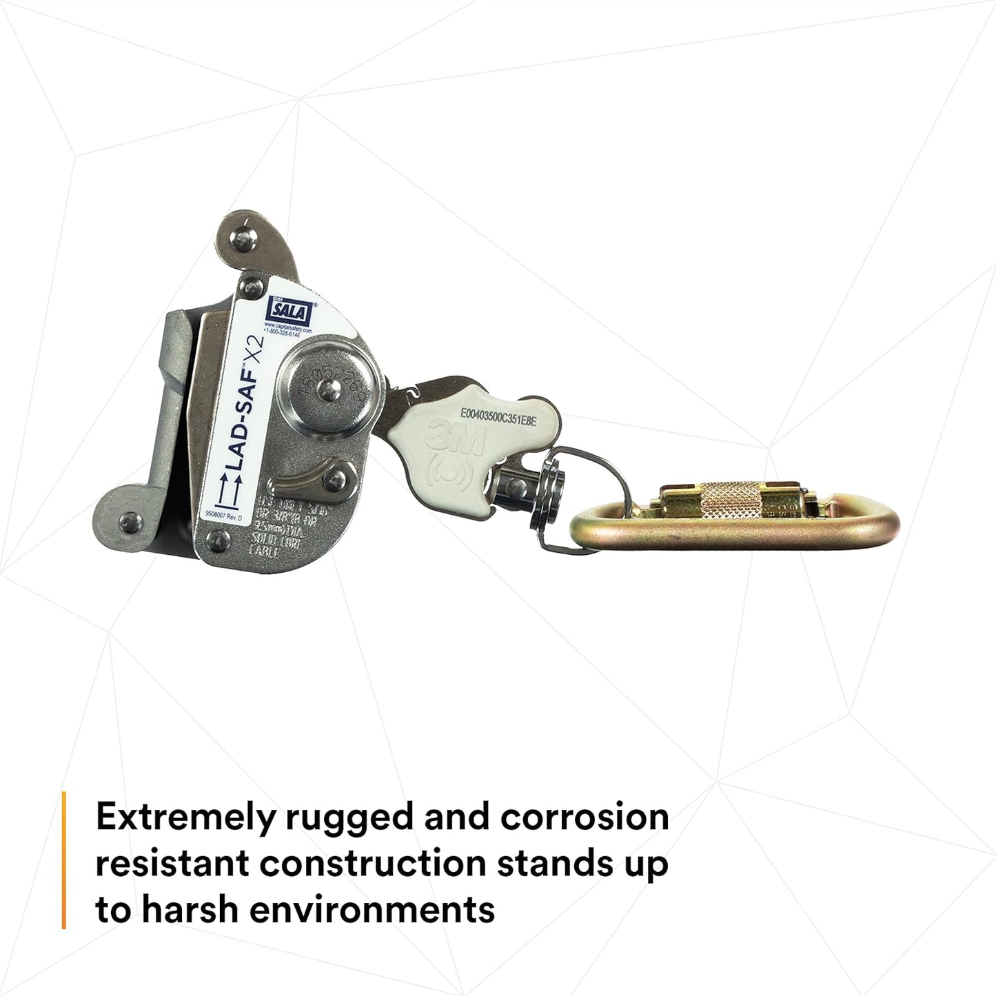 3M DBI-SALA Lad-Saf Sleeve with Carabiner & Inertial Lock - Fits 3/8" & 5/16" Cables