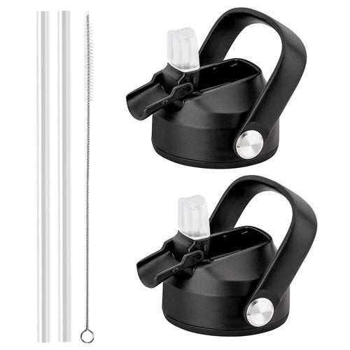Prurex Straw Lid for Hydro Flask 12 16 18 20 32 64 oz Wide Mouth Bottles,Replacement Lid with Silicone Nozzle,2.28 "Wide Mouth Sports Water Bottle Accessories(2 pack)