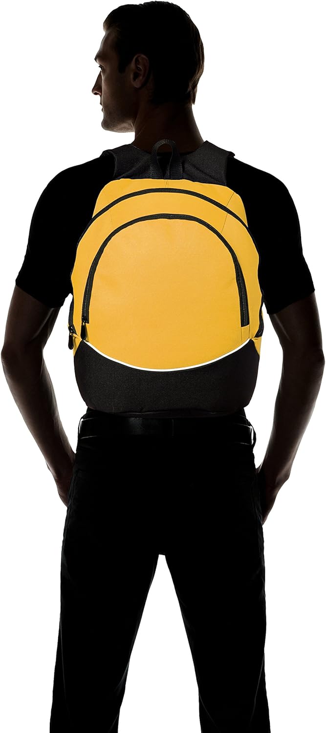 Tri-Color Large Backpack for Sports & Travel - Purple/Black/White by Augusta Sportswear