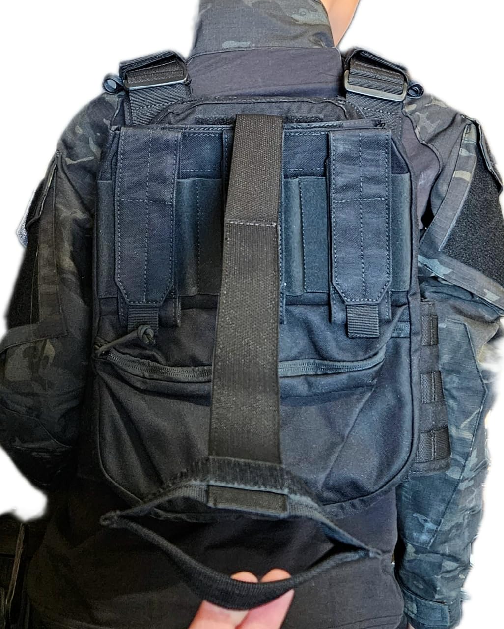Redemption Tactical Archangel 2.0 Tactical Vest with Zippered Flatpack and Side Cummerbund Pockets (Black)