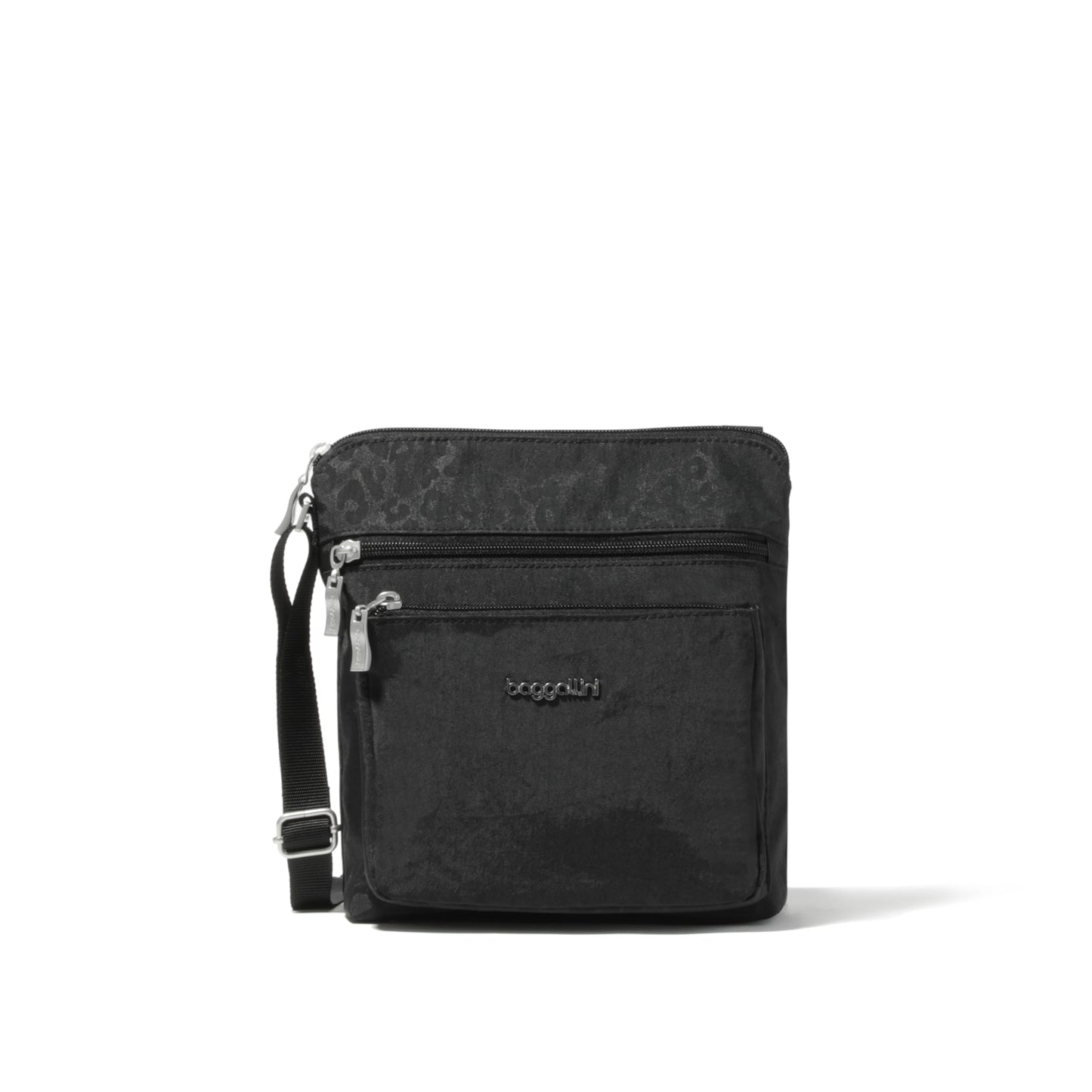 Baggallini Pocket Crossbody Travel Bag, Black Cheetah, One Size