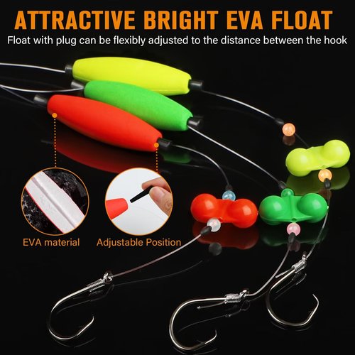 Dovesun Catfish Rigs Santee Rig Catfish Float Rigs Catfishing Tackle Cigar Float-5/0Hook * 6PCS