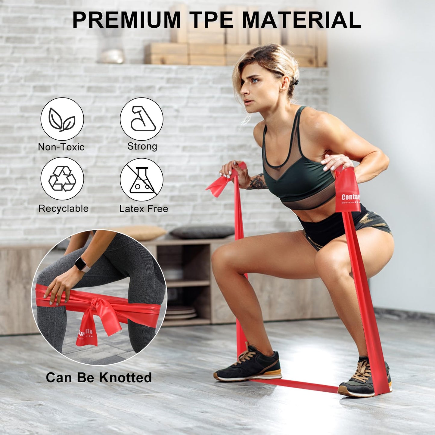 Exercise Bands Resistance Bands for Working Out, Workout Bands with Different Strengths, Elastic Band for Exercise, Physical Therapy Equipment, for Yoga, Strength Training, Pilates, Stretching