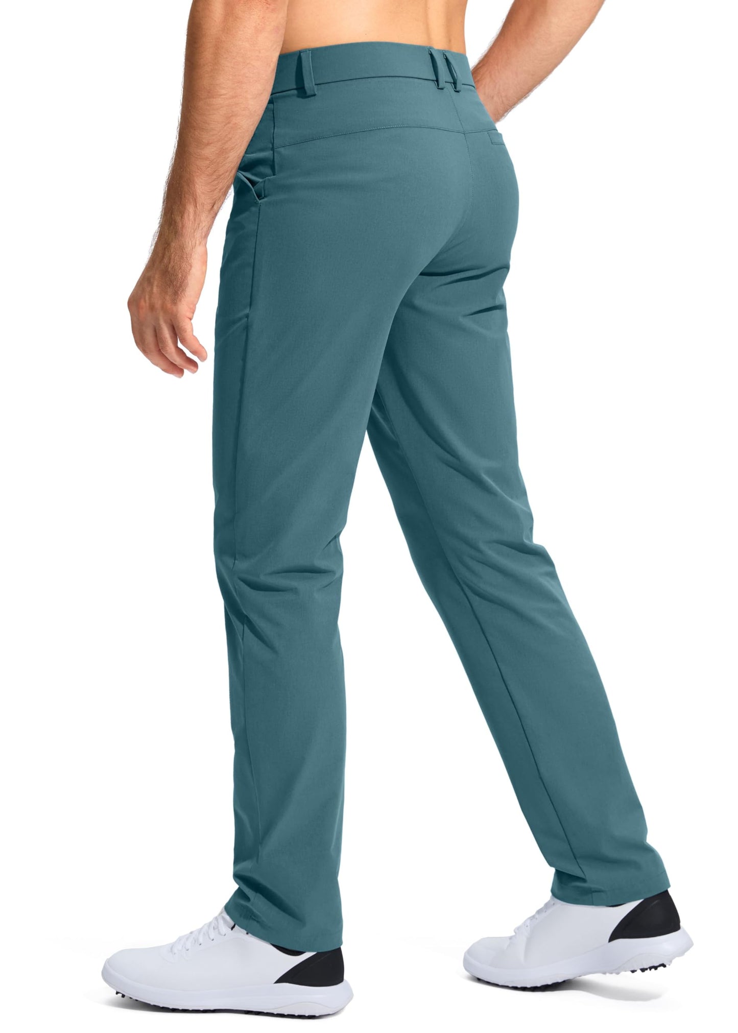 Pudolla Men's Golf Pants Stretch Work Pants for Men Dress Comfy Pants 34 Lightweight Quick Dry Casual Trousers(Vivid Blue 30Wx34L)