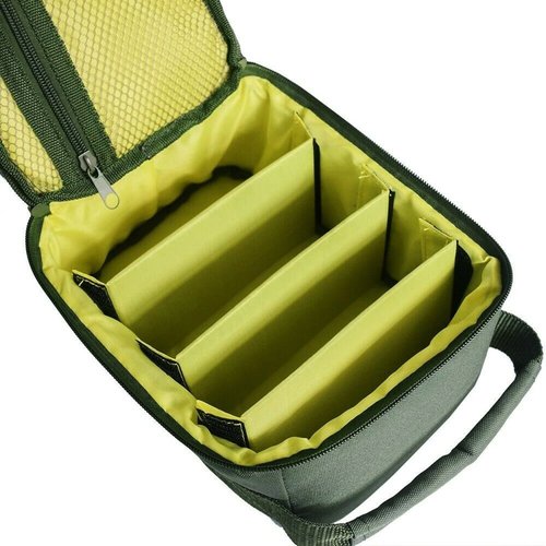XUJIQI Fishing Tackle Bag Waterproof Fishing Bag Portable Fishing Reel & Gear Bag with 3 Adjustable Dividers for Spinning Baitcasting Fly Reels (Army Green)