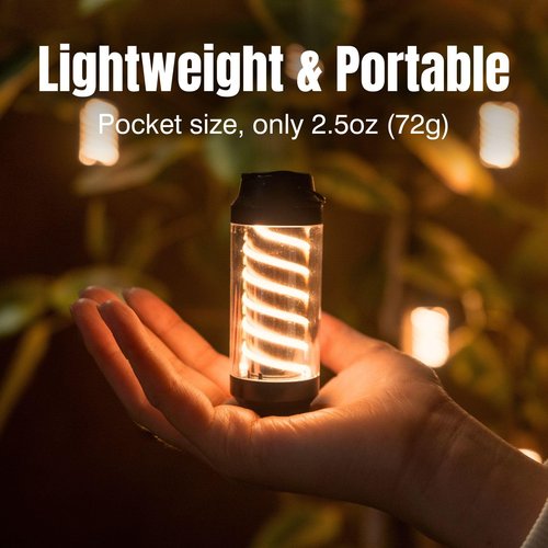 Raddy CL-1 Portable Rechargeable Flashlight with 7 Light Modes, IPX6 Waterproof, Carabiner and Stand, for Hiking, Fishing, Emergency, Power Outage