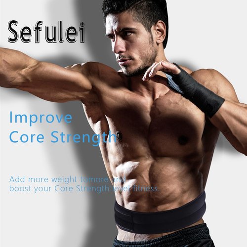 Sefulei Weighted Belt 30"-42"Adjustable Sport Fitness Belt for Abs Strengthening Workout Body Shaping Core and Weight Loss (Basis 10LB)